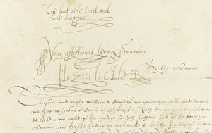 Autograf List królowej Elżbiety I do Marii, królowej Szkotów, 1584 autorstwa Unbekannt
