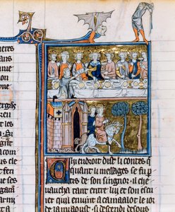 Bankiet i jeźdźcy, c1280-1290 autorstwa Unbekannt