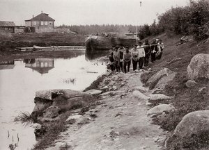 Wozidła barkowe na Wołdze, Rosja, ok. 1895 r. autorstwa Unbekannt