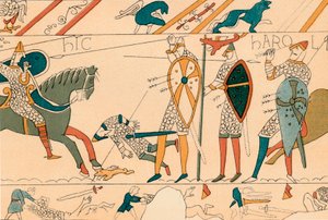Bitwa pod Hastings i śmierć Harolda, XIX wiek. autorstwa Unbekannt