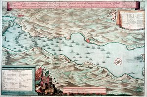 Bitwa pod Vigo Bay, Hiszpania, 12 października 1702 r. autorstwa Unbekannt