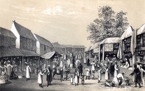 Bazar w Kabulu, sezon owocowy, 1847 autorstwa Unbekannt