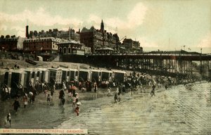 Plaża przedstawiająca molo i metropole, Brighton, koniec XIX i początek XX wieku. autorstwa Unbekannt