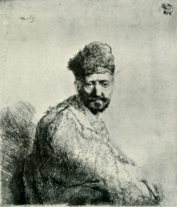 Brodaty mężczyzna w futrzanej orientalnej czapce i szacie: ojciec artysty, 1631, 1906. autorstwa Unbekannt