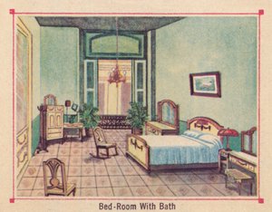 Sypialnia Z Łazienką - Hotel Florida - Hawana - Kuba, c1910 autorstwa Unbekannt