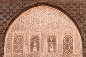 Ben Youssef Medersa to największa Medersa w Maroku, pierwotnie szkoła religijna założona pod Abou el Hassan, Marrakech, Maroko autorstwa Unbekannt