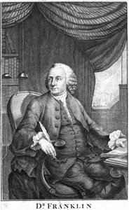 Benjamin Franklin, amerykański naukowiec, wynalazca i mąż stanu, koniec XVIII wieku autorstwa Unbekannt