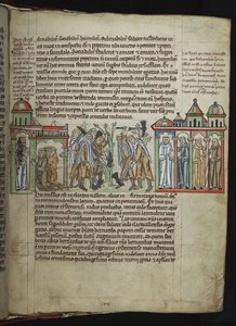 Bernard z Clairvaux wysyłający mnichów do domów-córek, mnisi cystersi, 1249-1250. autorstwa Unbekannt