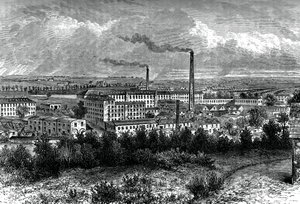 Bessbrook Mills i wieś, hrabstwo Armagh, Irlandia, c1880 autorstwa Unbekannt
