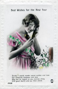 Życzenia na Nowy Rok, kartka z życzeniami, ok. 1920 r. autorstwa Unbekannt