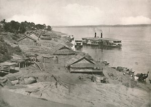 Bhamo — parowiec poczty Irrawaddy Flotylla w Ghat, 1900. autorstwa Unbekannt