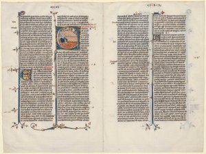 Bifolium z Biblii: Początkowe E[t factum est] z Ezechiela, ok. 1930. 1290. autorstwa Unbekannt