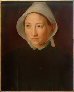 Portret kobiety z białym kapturem
