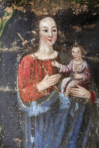 Barokowa kaplica Bionnassay. Dziewica Maryja i Jezus. Francja autorstwa Unbekannt