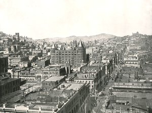 Widok z lotu ptaka z wieży Chronicle Building, San Francisco, USA, 1895. autorstwa Unbekannt