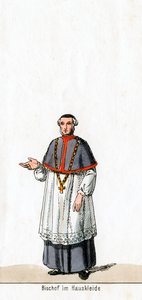 Biskup w stroju domowym, projekt kostiumu do sztuki Szekspira, Henryk VIII, XIX w. autorstwa Unbekannt