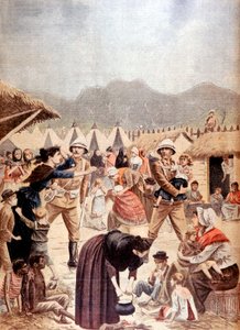 Burskie kobiety i dzieci w brytyjskim obozie koncentracyjnym w Transwalu, wojna burska, 1901 autorstwa Unbekannt
