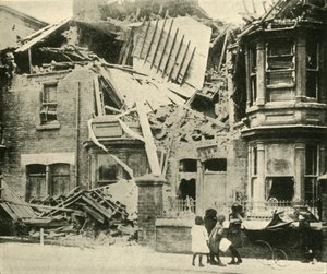 Domy zniszczone bombami, Hartlepool, I wojna światowa, grudzień 1914, ok.1920. autorstwa Unbekannt