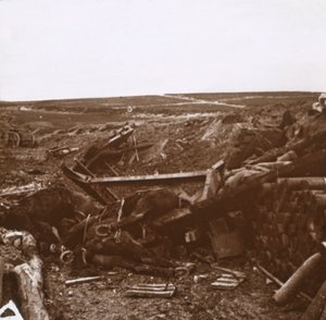 Zbombardowana bateria, Clery, Francja, c1914-c1918 autorstwa Unbekannt