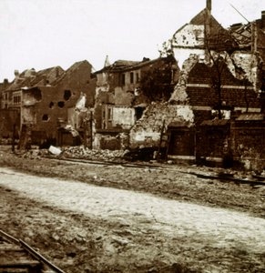 Zbombardowane budynki, Nieuwpoort, Flandria, Belgia, c1914-c1918 autorstwa Unbekannt