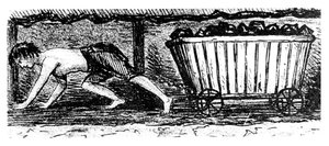 Chłopiec miotacz rysujący ciężarówkę z węglem wzdłuż 24-calowego pokładu, Halifax, Yorkshire, 1848 autorstwa Unbekannt