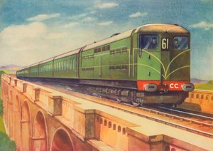 Brighton Belle, lokomotywa elektryczna RS, nad wiaduktem Ouse, 1940 autorstwa Unbekannt