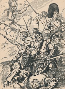 Brytyjscy żołnierze w bitwie pod Waterloo, c1907 autorstwa Unbekannt
