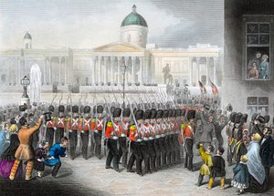 Brytyjscy żołnierze wyjeżdżający na wojnę krymską Wojna rosyjsko-turecka 1853-1856, c1860 autorstwa Unbekannt