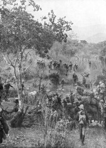 Wojska brytyjskie w buszu na pograniczu niemieckiej Afryki Wschodniej, I wojna światowa, 1915 autorstwa Unbekannt