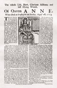 Broadside opublikowany po śmierci królowej Anny, 1714 1906 autorstwa Unbekannt