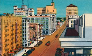 Broadway. San Diego, Kalifornia, ok. 1941 r. autorstwa Unbekannt