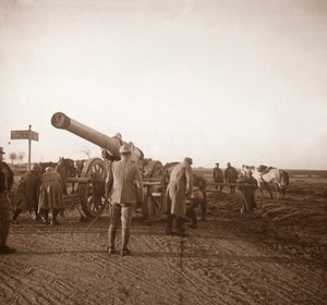 Rozbita ciężka artyleria, Somme, północna Francja, c1914-c1918 autorstwa Unbekannt