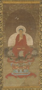 Budda intronizowany na macie z trawy Kusa, XVII wiek. autorstwa Unbekannt