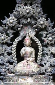 Budda w Złotej świątyni, Patan, Nepal autorstwa Unbekannt