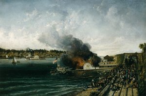 Spalenie Sidewheeler Henry Clay, ca. 1854-60. autorstwa Unbekannt