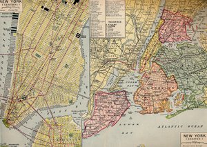 Centrum biznesowe Nowego Jorku na Seaward End na Manhattanie i okolicach, ok. 1930 autorstwa Unbekannt