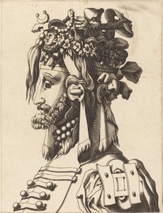 Popiersie mężczyzny w ekstrawaganckim stroju, 15601600. autorstwa Unbekannt