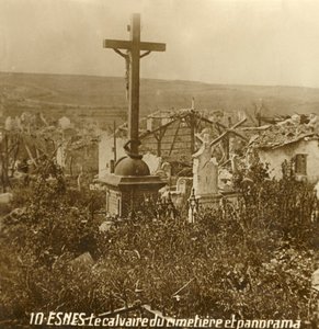 Kalwaria na cmentarzu w Esnes, północna Francja, c1914-c1918 autorstwa Unbekannt