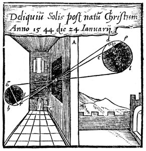Camera obscura, 1561 autorstwa Unbekannt