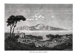 Capri widziana z Massa Lubrense, Włochy, 1879 autorstwa Unbekannt