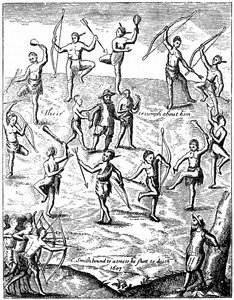 Kapitan John Smith wzięty do niewoli przez Indian, Wirginia, 1607 c1880 autorstwa Unbekannt