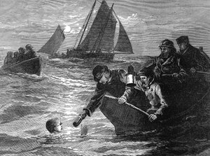 Kapitan Matthew Webb, pierwszy człowiek, który przepłynął Kanał La Manche, 1875 r autorstwa Unbekannt