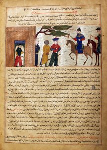 Schwytany Indian Raja przywieziony do sułtana Mahmuda z Ghazni, Folio z Majmy..., ca. 1425. autorstwa Unbekannt