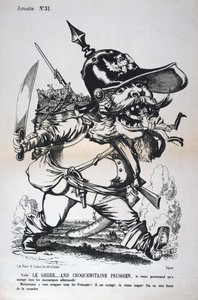 Karykatura Wilhelma I Pruskiego, wojna francusko-pruska, 1870-1871. autorstwa Unbekannt