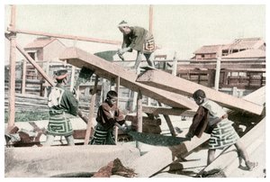 Stolarze przy pracy, Japonia, 1904 autorstwa Unbekannt