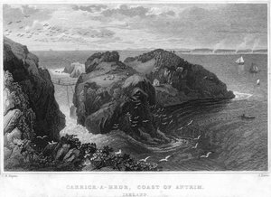 Carrick-A-Rede, Wybrzeże Antrim, Irlandia, XIX w. autorstwa Unbekannt