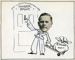 Karykatura dyrektora zarządzającego Williama E Bullocka, Singer & Company Ltd autorstwa Unbekannt