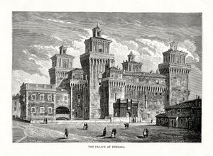Zamek Estense, Ferrara, Włochy, 1879 autorstwa Unbekannt