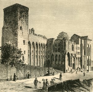 Zamek Papieży, Awinion, 1890. autorstwa Unbekannt