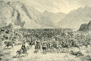 Szarża kawalerii pendżabskiej w drugiej akcji w pobliżu Charazji, 24 kwietnia 1880, 1901. autorstwa Unbekannt